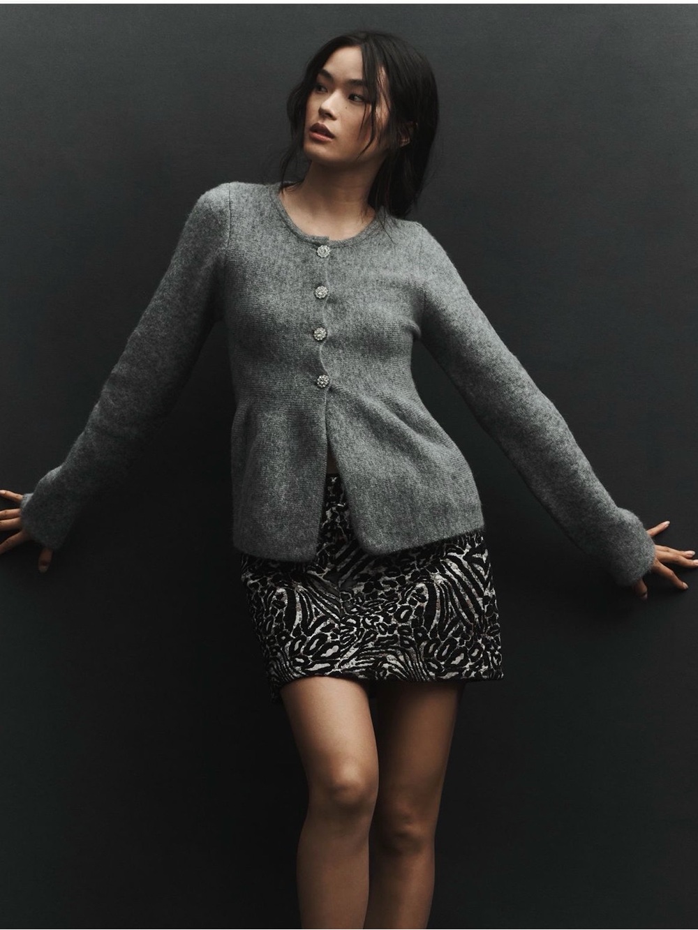 NWOT Maeve Flower-Button Peplum Cardigan Sweater - 2X